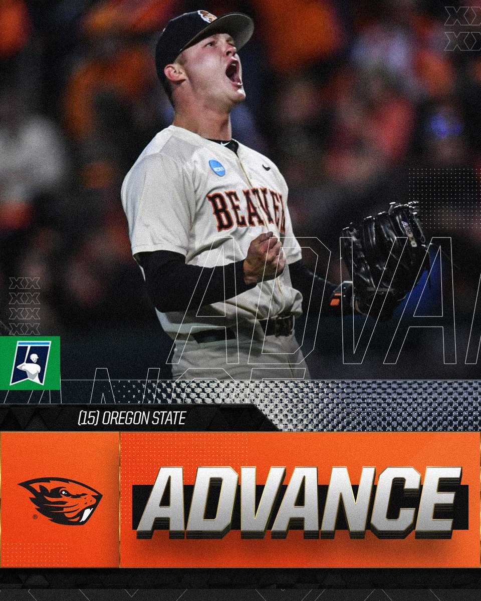 (15) <a href="/BeaverBaseball/">Oregon State Baseball</a> defeats UC Irvine, 11-6, to advance to the Super Regionals.      

#RoadToOmaha