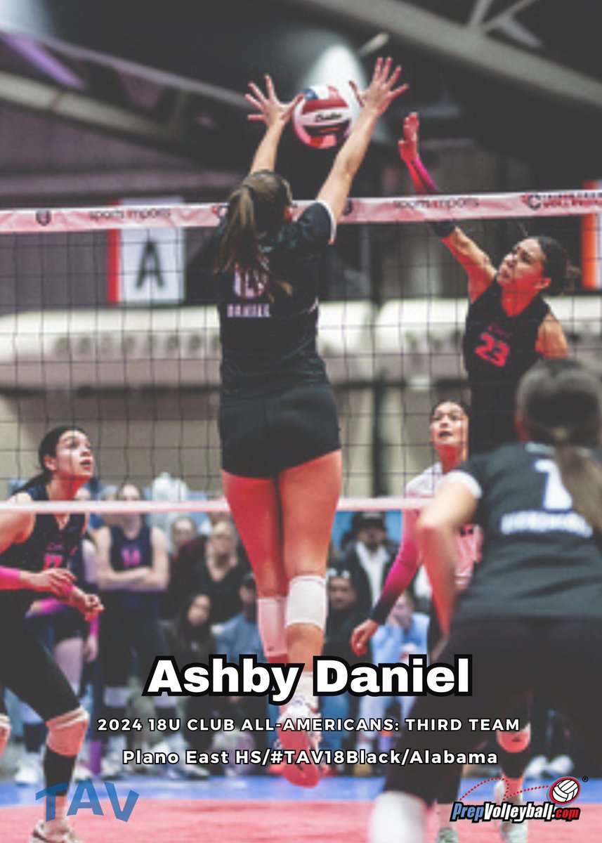 Congrats to #TAV18Black athlete Ashby Daniel (Plano East HS/Alabama) for being named to the Prepvolleyball.com 18U Club All-Americans: Third Team! #GoTAV prepvolleyball.com/club/2024-18u-…