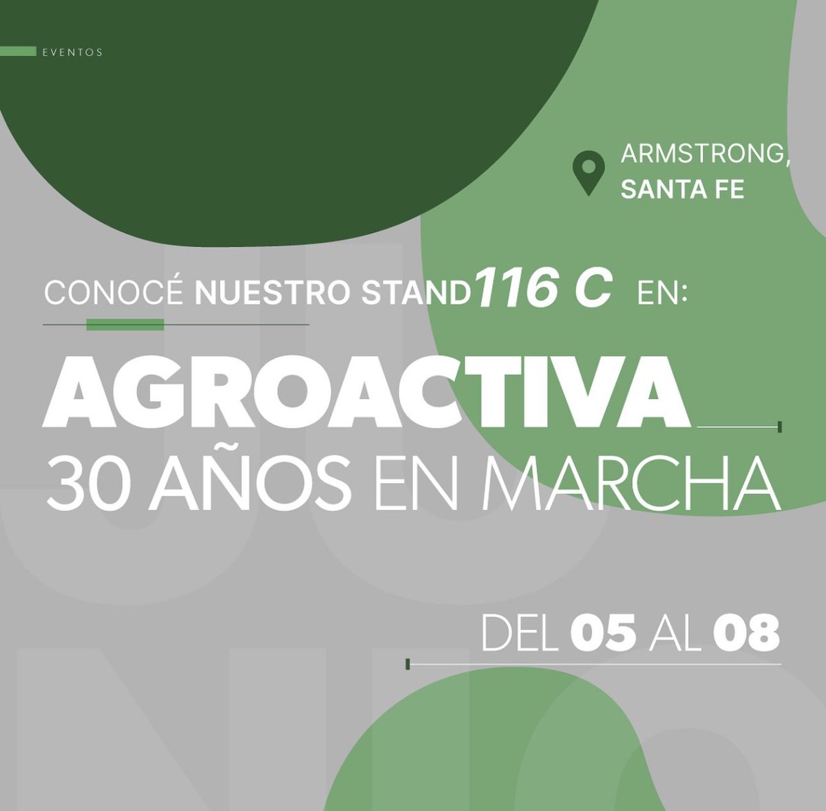 geosistemassrl's tweet photo. Geosistemas te invita a la expo Agroactiva 2024 🎉Nos vemos del 5 al 8 de junio en Armstrong, Santa Fe, para celebrar 30 años de innovación en el campo. 
Visitanos en el stand 116 y conocé nuestras soluciones para potenciar tu productividad 🌱🚜

#Agroactiva2024 #GeosistemasAgro https://t.co/LxrSsWDfv7