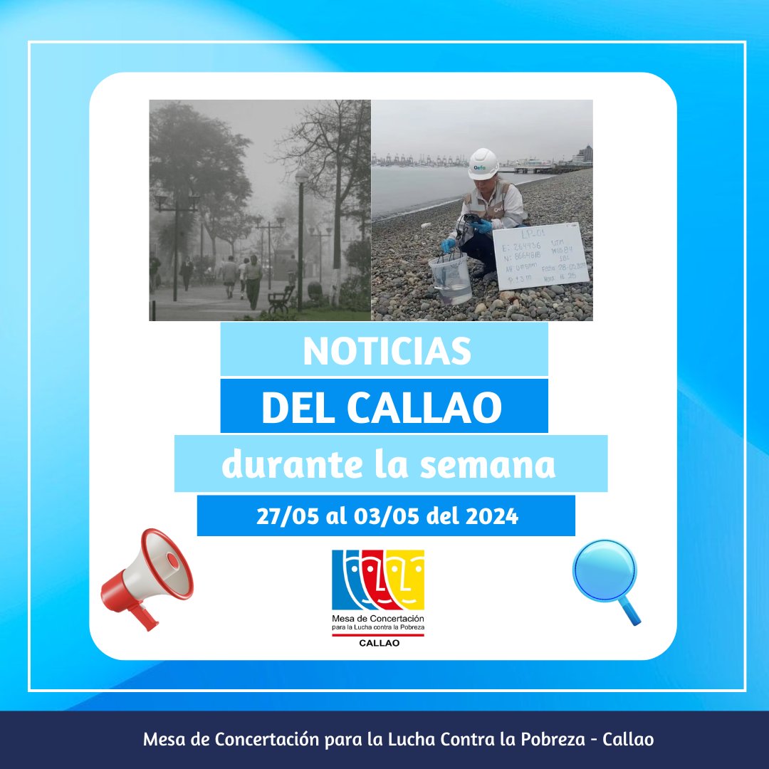 MCLCPCallao's tweet photo. 📷Compartimos "Noticias de la Semana en el Callao", correspondiente a la fecha del 27/05, al 03/06.  Más: https://t.co/X8zKw4EvEG📷 #MCLCP #SomosEquipoMesa https://t.co/hI1BcOHGt6