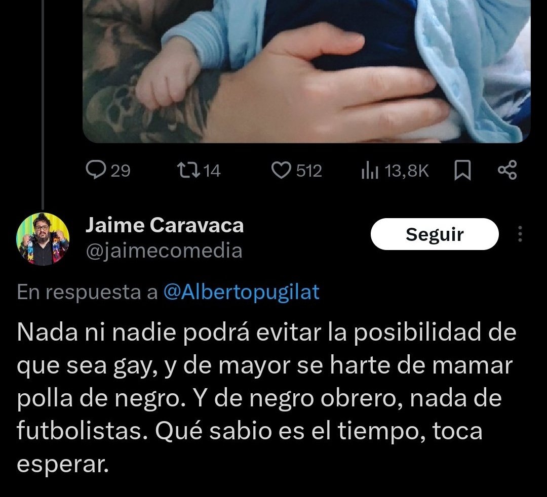 progrestonnnA's tweet photo. A Jaime Caravaca, cómico de extrema izquierda, le han dado de lo suyo.

Más que merecido, cerdo. https://t.co/PE5TKprQAI