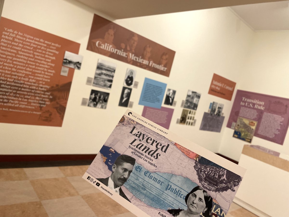 And right next door is the <a href="/LAPublicLibrary/">L.A. Public Library</a> exhibit “Layered Lands: Synchronous Stories of Greater Los Angeles” curated by <a href="/marissaklopez/">Marissa López</a> (of <a href="/picturingmexam/">Picturing Mexican America</a>). lapl.org/events/exhibit… #LAhistory #LosAngeles