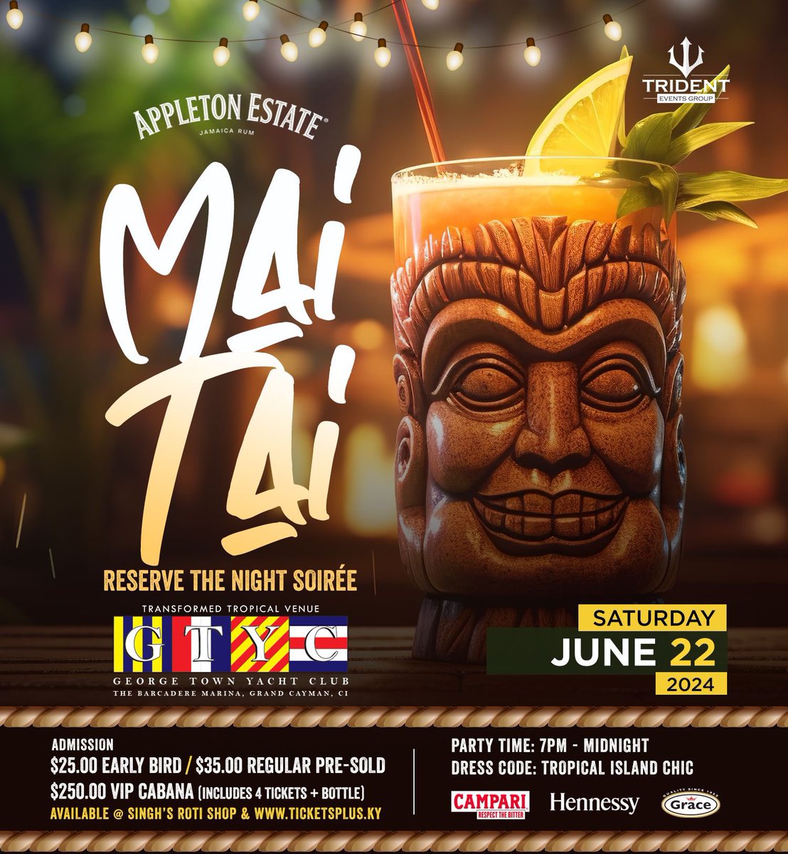 tridenteventsky's tweet photo. Get your ticket now! https://t.co/xEHgcqiETB #MaiTai #https://www.tridenteventsgroup.com https://t.co/hwg8xkNsdd