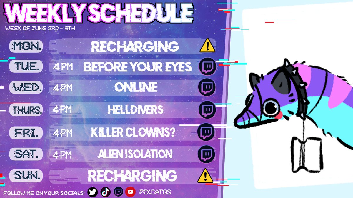 hyreina_VT's tweet photo. 🪐Schedule for the week!🪐 

https://t.co/xR3m6TZMBA 

#pixelive

Playing some games given to me for my birthday! 🩷
Thank you again! https://t.co/i9cIJNrmUW