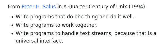 nearcyan's tweet image. the unix philosophy does a great job illustrating ideal prompt engineering and LLM chaining: