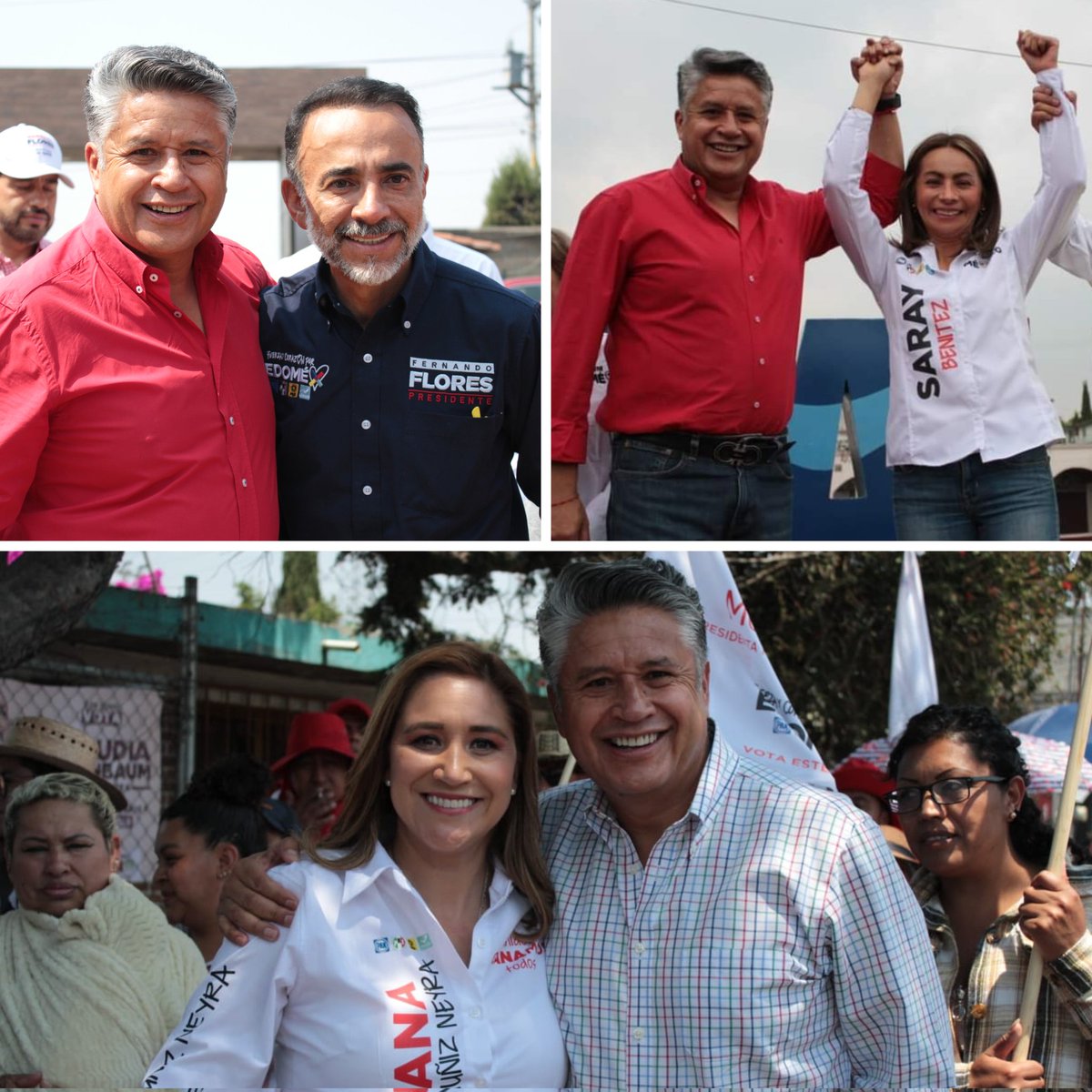 AlfredoQuirozF's tweet photo. ¡El #Distrito35 seguirá bien representado! Quiero felicitar a Fernando Flores Fernández, presidente electo de #Metepec, Ana Aurora Muñiz Neyra, presidenta electa de #SanMateoAtenco y a Saray Benítez, presidenta electa de #Mexicaltzingo, por su extraordinario triunfo. https://t.co/6L4ORQkXmq