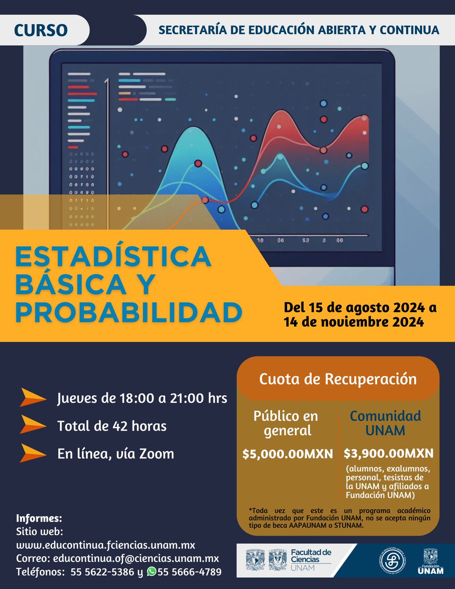 CEI_FUNAMMILAN's tweet photo. ¿Conoces a alguien que le pueda interesar alguno de nuestros cursos?  

Escríbenos:  📩milancursos@funam.mx 
📷5591319021 

#UNAM #Estadística #EleccionesMéxico2024 https://t.co/tsvvsmFVAf