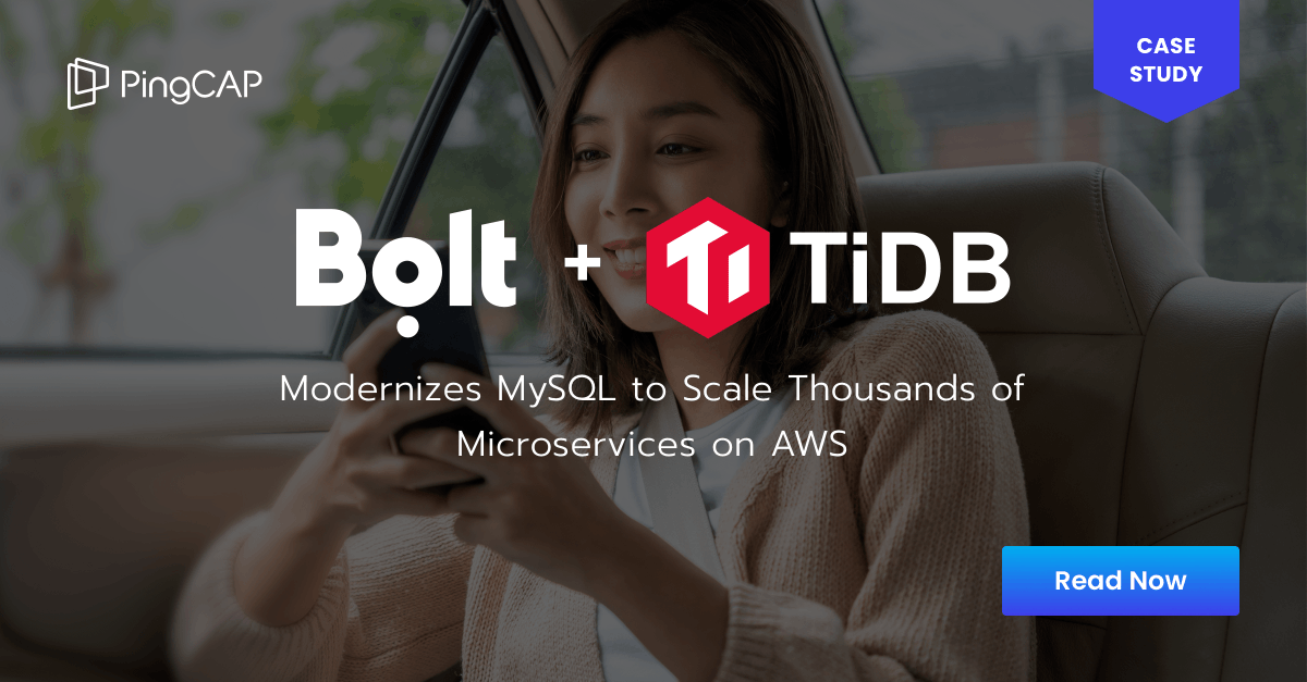 likidu's tweet photo. @BoltApp, on-demand mobility company, became the the fastest growing company in Europe. 🌍 🚀 The database became difficult to scale, operate, and maintain.
Read the case study 📖 on how Bolt modernized #MySQL with #TiDB 📈

#DistributedSQL #ApplicationDev https://t.co/fsBFFe560q https://t.co/fzYtbDe6vp