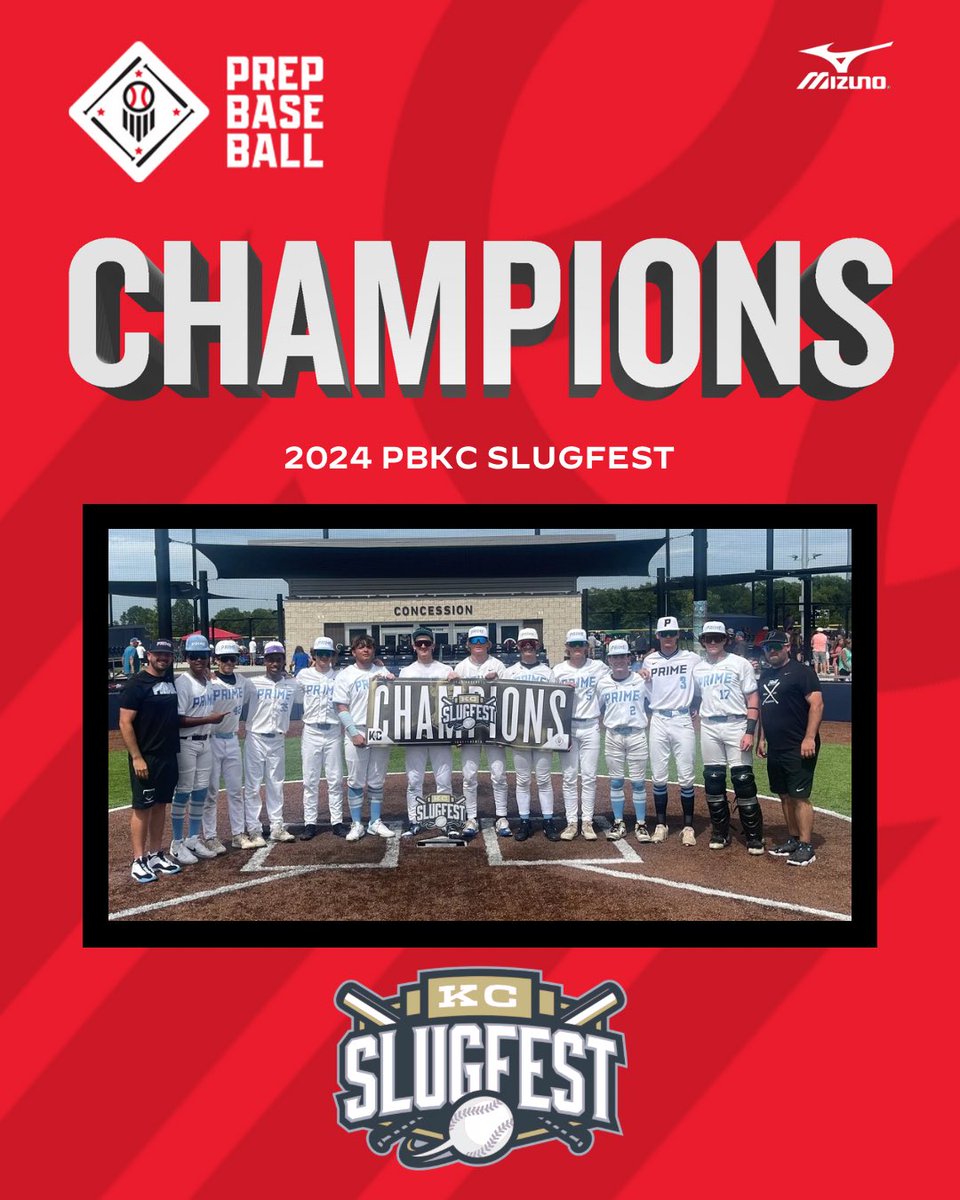 🏆CHAMPIONS🏆

Congratulations to the 2024 PBKC Slugfest 17/18u Champions, Prime 27:17 National 2026!!!      

#PrepBaseballKC #BeSeen