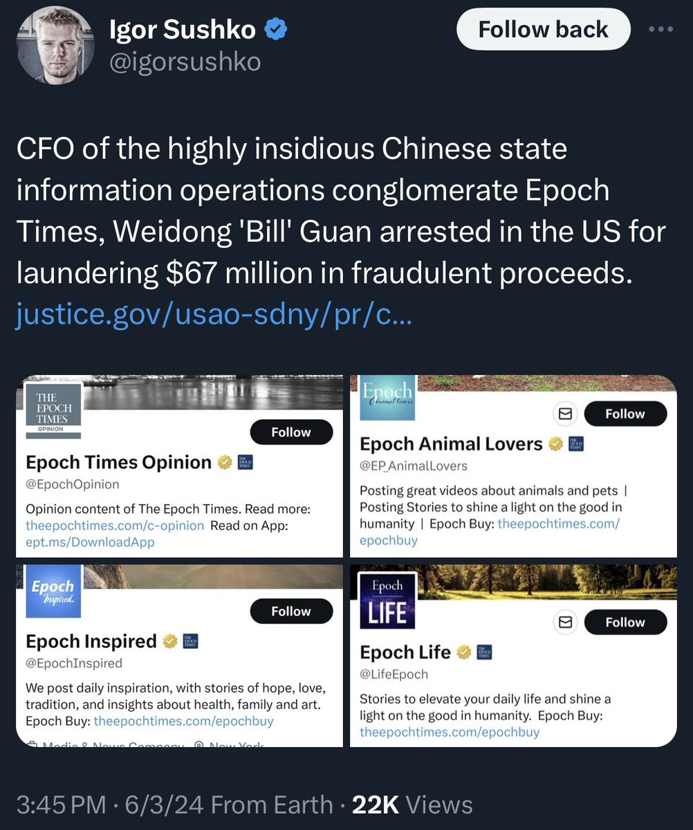 RonFilipkowski's tweet photo. Ted Cruz’s go-to news source was just a Chinese money-laundering operation. Go figure. https://t.co/HsJYw8XIRo