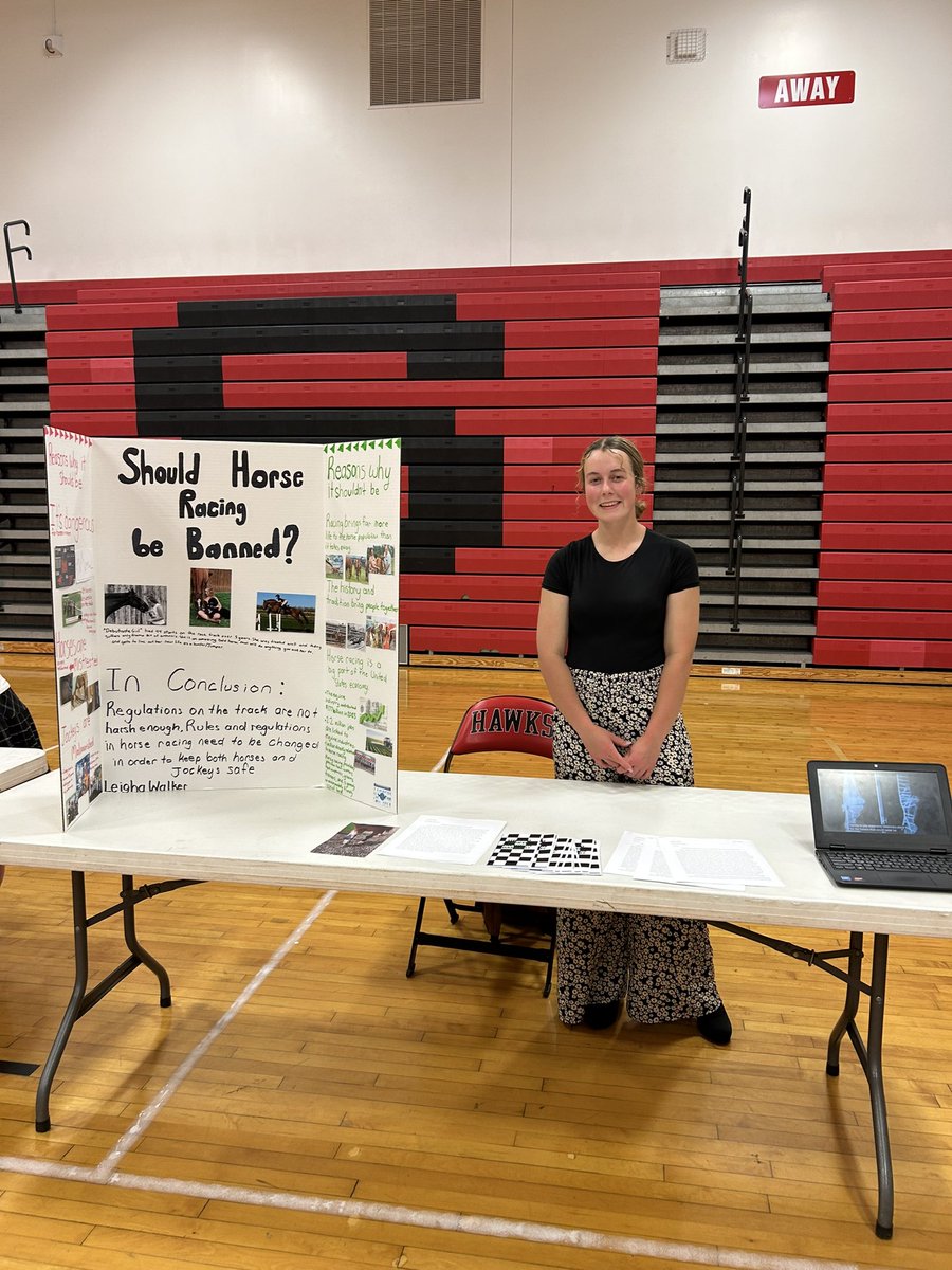 Leigha Walker researched the ethics of horse racing 🐎 #sealofcivicreadinessnight2024 📚🇺🇸