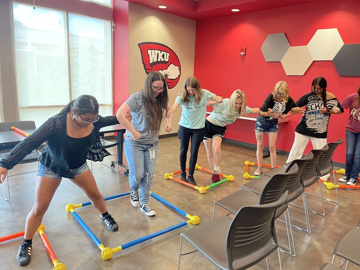 WKU_SA's tweet photo. Happy summer! Camp season is here, and Student Activities staff had a great time today facilitating toobeez team building activities for FirstGen Camp. https://t.co/gRDAfKQ1u2