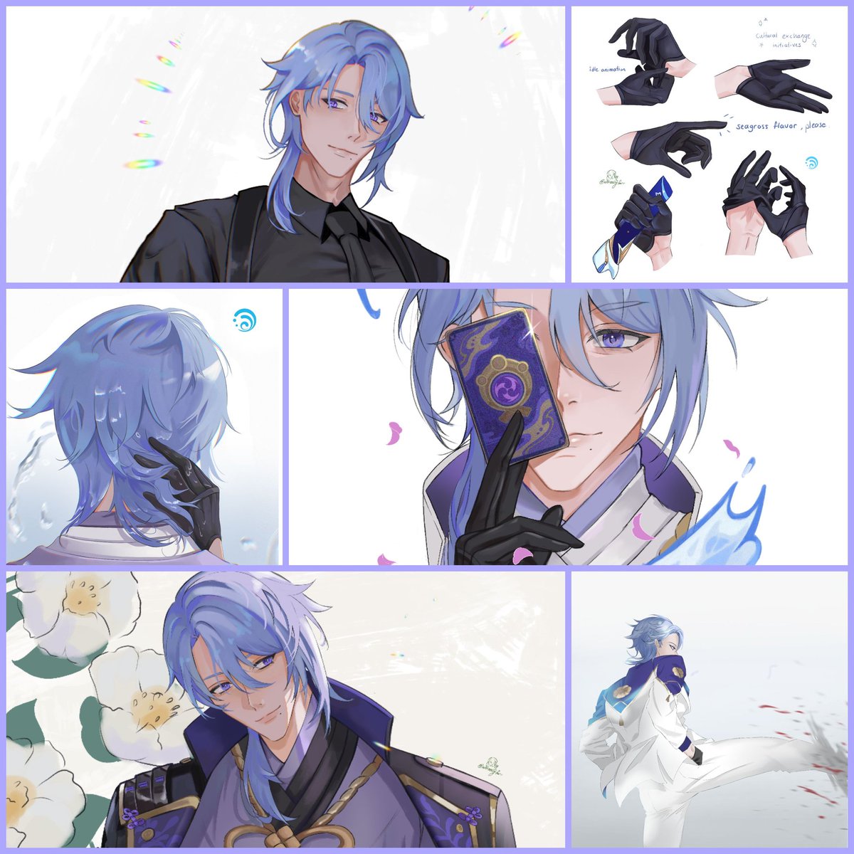 One year of drawing my one and only. Favorite works from 2023-2024 🫶

#Ayato #神里綾人 #GenshinImpact