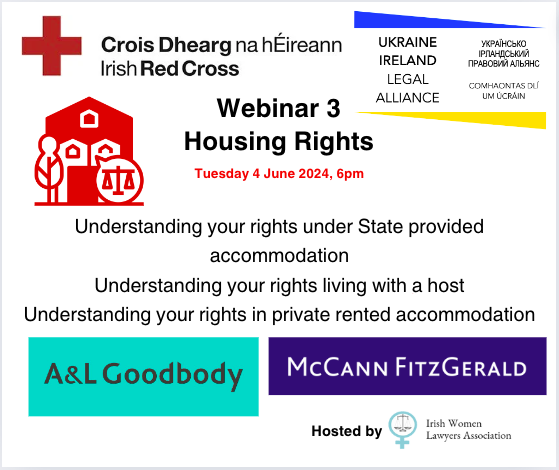 iwla_ie's tweet photo. IWLA is proud to host this ongoing Legal Information Series from @irishredcross &amp; #UILA. This week's topic is Housing Law with thanks to @ALGoodbody &amp; @McCannFitz 

Join the over 2300 sign ups on this free series here https://t.co/nrTKncMS1g https://t.co/Edhs0oP6Ho