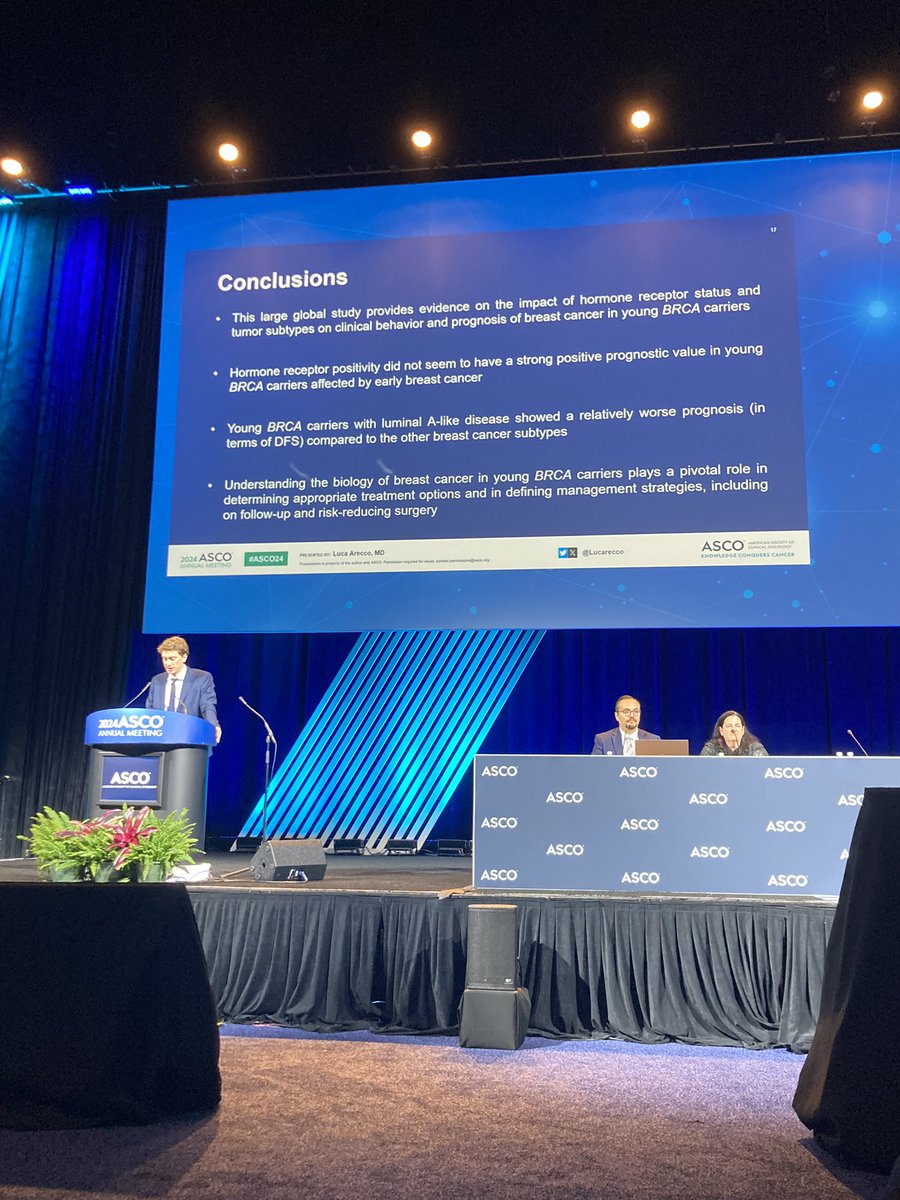 ChiaraMolinelli (@chiaramolinelli) on Twitter photo Bravissimo <a href="/Lucarecco/">Luca Arecco, MD</a>!!
Great presentation at #ASCO24 about the impact of hormone receptor status on outcomes of young BRCA carriers with breast cancer. 👏🏻👏🏻👏🏻 Bravissimo <a href="/Lucarecco/">Luca Arecco, MD</a>!!
Great presentation at #ASCO24 about the impact of hormone receptor status on outcomes of young BRCA carriers with breast cancer. 👏🏻👏🏻👏🏻