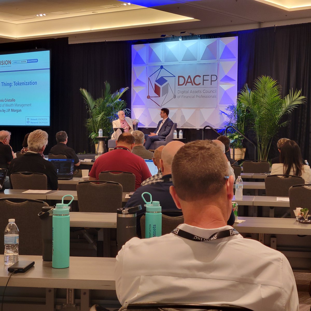 thedacfp's tweet photo. The next big thing is #tokenization!
@ricedelman is talking with Dennis Cristallo from Onyx by @jpmorgan now at #DACFPVISION!
.
#CryptoForAdvisors #DigitalAssetsEvent #BlockchainConference #FinanceInnovation #CryptoEducation #FinancialAdvisory #InvestmentTrends #CryptoTrends2024 https://t.co/WON2QB9GqV