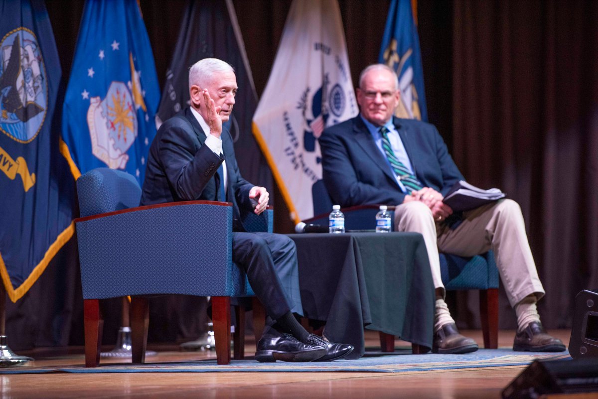 NPS_Monterey's tweet photo. Former Secretary of Defense and retired Marine Corps Gen. James Mattis spoke to a full house of NPS students, faculty and staff in King Hall Auditorium during the school’s latest Secretary of the Navy Guest Lecture (SGL) on May 28. 

Read more: https://t.co/V09a0EBZ41 https://t.co/8Twq8bIPaV