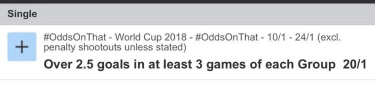 Smithybombom's tweet photo. @Betfair #oddsonthat can you reprice this market from the 2018 World Cup please? https://t.co/iN9ozU6tei