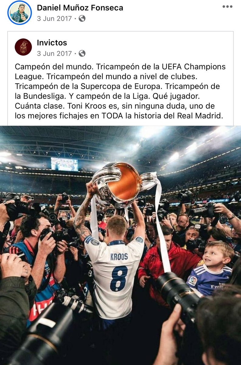 SIEMPRE LO SUPIMOS!!! 
Publicación de 2017
Grandes <a href="/InvictosSomos/">Invictos</a> 👏🏻👏🏻👏🏻👏🏻🤍🤍🤍
#Kroos