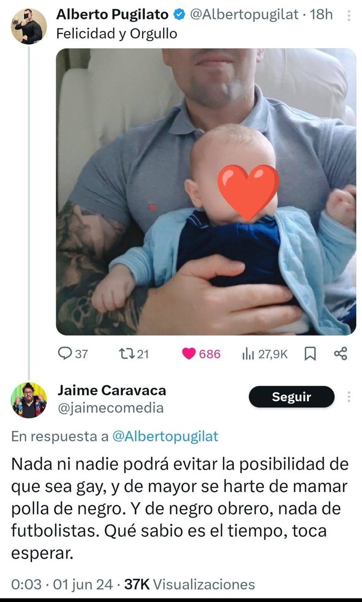 Argenpoirot's tweet photo. Un "humorista"  español agredió a un bebé e hizo comentarios pedófilos, el padre busco donde iba a dar su próximo "show" y lo fue a buscar para darle una lección.

Este es un PADRE https://t.co/C8M7x6WQ5N