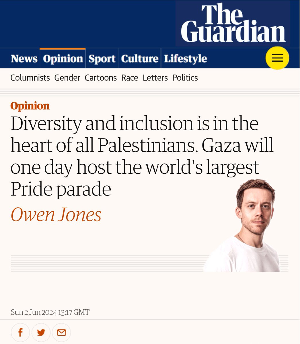 Please. Somebody tell me this is some sort of joke. This ridiculous manchild cannot seriously believe Gaza will hold a pride parade.
Well, you might call it that, I think we will end up calling it a mass lbgtq execution.
@OwenJones84 you aren’t serious are you. 🤦‍♂️good god.