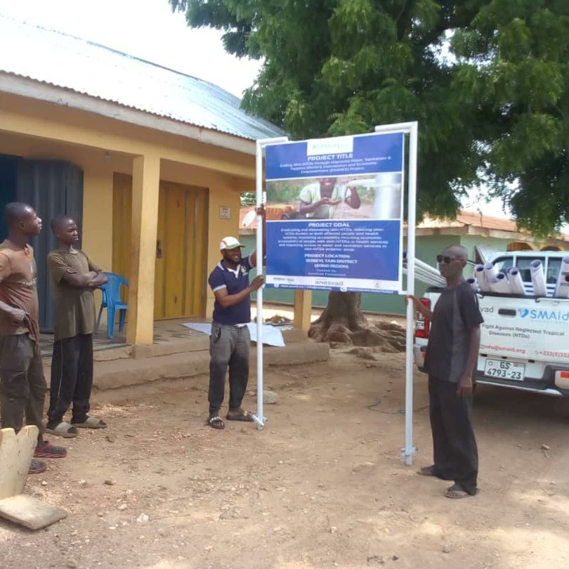 officsmaid_intl's tweet photo. As part of the efforts to ensure visibility of the Anesvad Funded NTDs Project @Anesvad which is being implemented by SMAid International in the Bono Region of Ghana, Project Bill Boards have been mounted in the ten Project Communities in the five Project Districts.#SMAid https://t.co/HzWZlHiJYr
