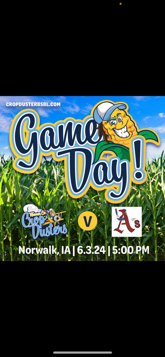 WarrenCoDusters's tweet image. The Dusters look to move to 4-0 as they take on the Clarinda A’s at home in Norwalk at Fareway fields. #cropdusters #getdusted
