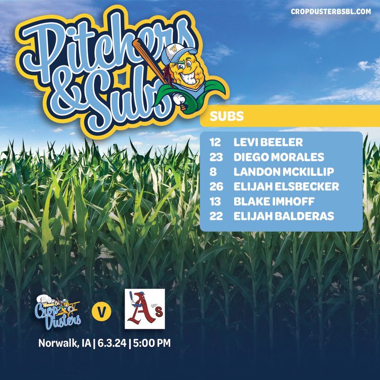 WarrenCoDusters's tweet image. The Dusters look to move to 4-0 as they take on the Clarinda A’s at home in Norwalk at Fareway fields. #cropdusters #getdusted