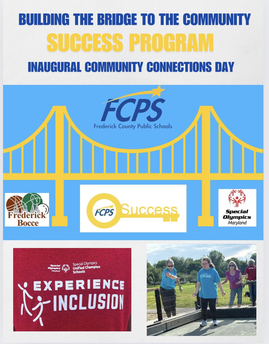StephMeredith11's tweet photo. In collab w/ @SpOlympicsMD &amp; Frederick Bocce Club, @FCPSMaryland SUCCESS Ss participated in unified bocce @CityFredRec Baker Pk while building inclusive Rec &amp; Leis. relationship as they transition into adulthood. Thx fans @ Go Team Therapy Dogs &amp; families. #INCLUDE @FCPSAdaptedPE https://t.co/XpnReAdks0