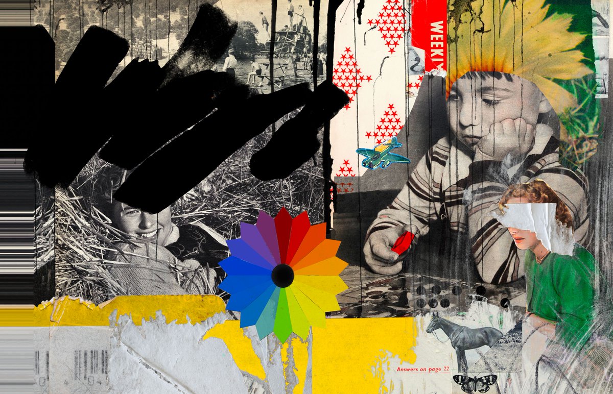 Memories of an Unknown Boy
by <a href="/mich_tom/">Michelle Thompson 💎🟥</a>

Inspired by a charity shop scrapbook, this artwork integrates two of its pages. The initial collector receives these pages and can expand the narrative

Part of collage exhibition: 
Everything But The Kitchen Knife