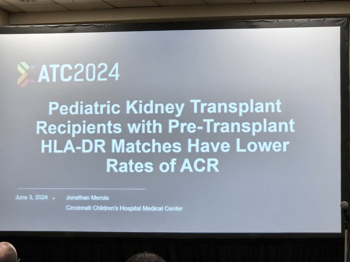 David Hildeman (@hildy46) on Twitter photo Another great talk by our CCHMC Center for Transplant Immunology group, this time for <a href="/jondis_surgeon/">Jon Merola</a> to take the stage and tell us about HLA-DR matching and TCMR in pediatric kidney transplantation #ATCPhilly2024 #ATC2024 Another great talk by our CCHMC Center for Transplant Immunology group, this time for <a href="/jondis_surgeon/">Jon Merola</a> to take the stage and tell us about HLA-DR matching and TCMR in pediatric kidney transplantation #ATCPhilly2024 #ATC2024