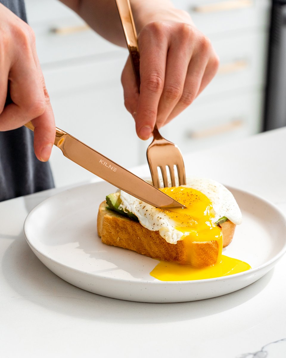 A breakfast of champions eaten of course with your favourite Kilne Flatware is the best way to start any day! Available in four colours and two finishes, there's a set for every kitchen 😌

Plus, get 10% all Flatware and Knife Sets until June 17!