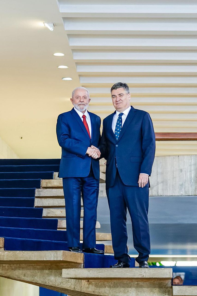 Quero expressar minha satisfação em receber o presidente da Croácia, Zoran Milanović, em sua visita oficial ao Brasil. Sua visita reflete a amizade entre nossos países, fortalecida pela recente gestão do ministro Mauro Vieira como embaixador em Zagreb. Em nossa reunião de hoje,