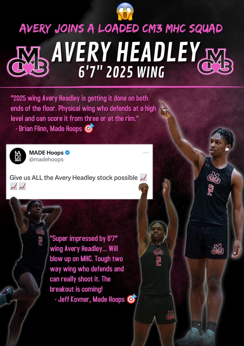 WeAre_Cm3's tweet photo. 🚨6’7” Wing AVERY HEADLEY @a2very will be finishing the summer with our talented 17U MHC squad 🎥🍿‼️ https://t.co/BTLkdRiJK7