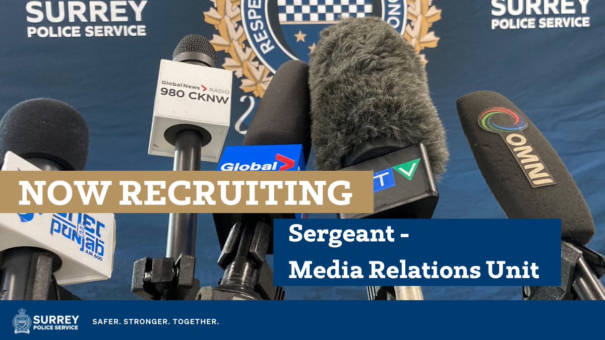 We’re recruiting a Sergeant to be SPS’s first Media Relations Officer. This role will be the lead uniform presence for television, radio, and print media providing public safety information on behalf of SPS. Apply now at: bit.ly/3VsoOn6 #JoinSPS