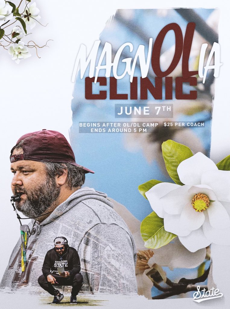 𝙾𝙵𝙵𝙴𝙽𝚂𝙸𝚅𝙴 𝙻𝙸𝙽𝙴 𝙲𝙻𝙸𝙽𝙸𝙲

THIS FRIDAY. JUNE 7th. 1-5PM. Look forward to having coaches on our campus to talk ball. Make sure you sign up with the LINK BELOW. 

#MagnoliaClinic #HailState 

hailstatecamps.com/football/