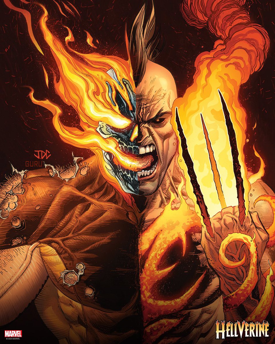 Marvel's tweet photo. Hellverine returns in his first ever solo series!

When a demonic force known as Bagra-Ghul first came to earth, it brought Logan and Ghost Rider together to hunt it before it possessed Wolverine. But now, in the present day, what event will put the Hellverine back on the streets… and is he slashing his hellfire claws for good or evil? And, introducing the all-new Hellfire Warriors!

Don't miss the launch of the all-new series, brought to you by Hellverine co-creator Benjamin Percy (Wolverine, Ghost Rider) and blazing hot talent Julius Ohta (Alien, Venom).