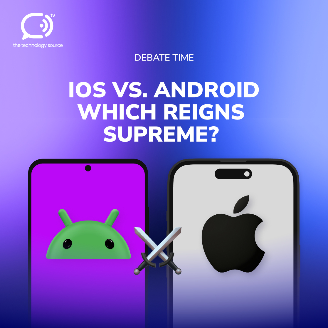ObjexTV's tweet image. Debate Time: iOS vs. Android – Which Reigns Supreme? ⚔️ 
Let the battle begin! We're sparking the age-old debate: iOS or Android? Cast your vote in the comments and tell us why!
Plug into innovation with @objextv
#MobileSupremacy #TechBattle  #iOSvsAndroid  #ObjexTV
