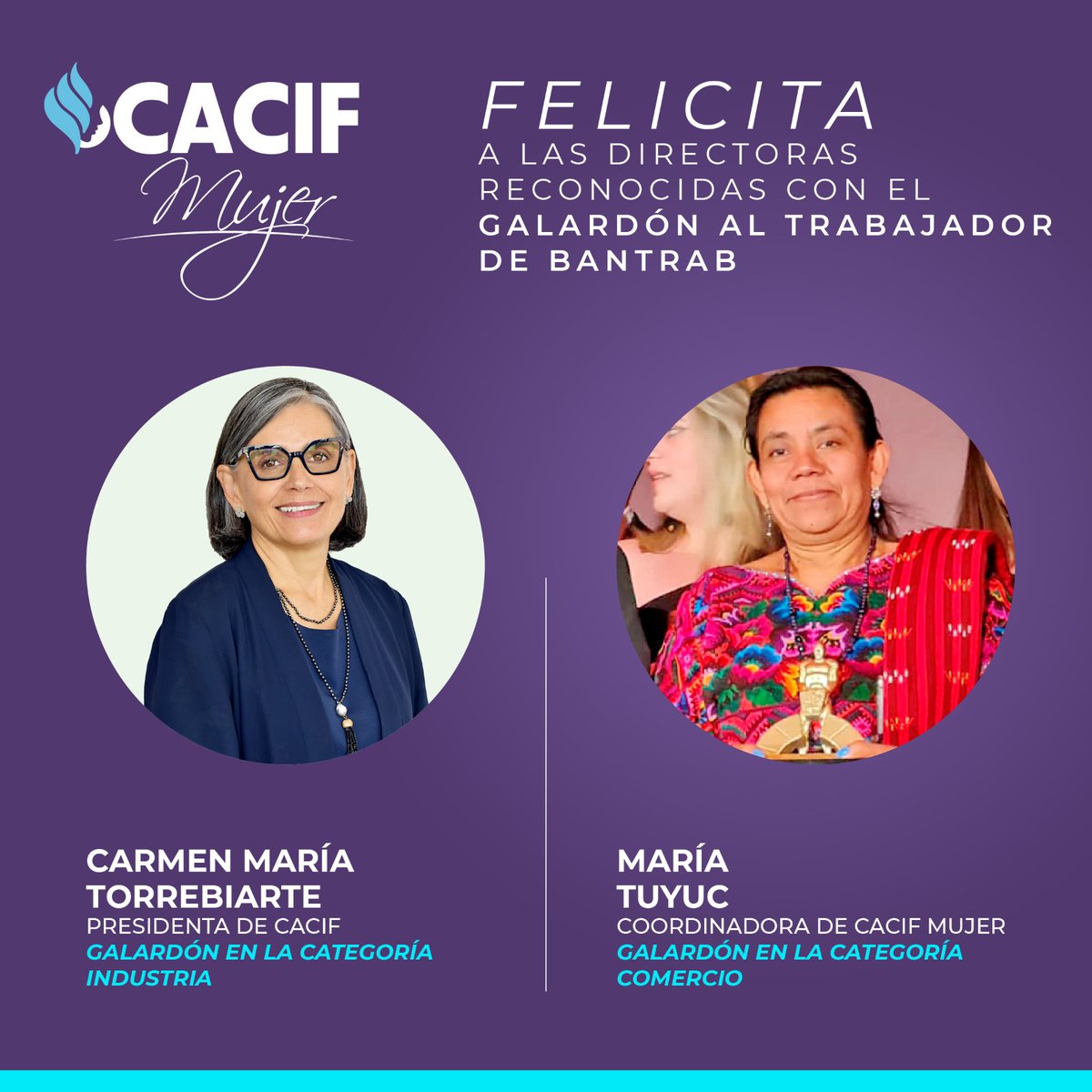 CACIFGuatemala's tweet photo. #CACIFMujer
Felicitamos a las directoras de nuestra comisión que recientemente fueron galardonadas por su trayectoria, servicio y compromiso con el crecimiento y desarrollo de nuestro país. https://t.co/nZ4fjMPk6j
