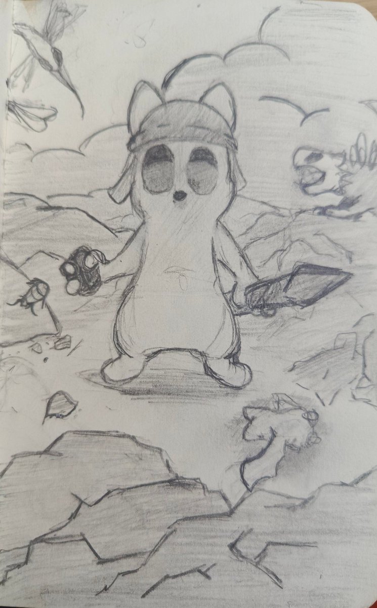 Traditional vs digital sketch ^^ #rainworld #slugcat #rainworldfanart