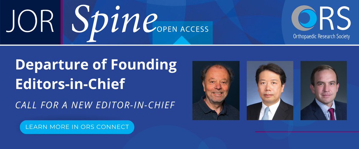 Orthopaedic Research Society (@orssociety) on Twitter photo Announcing the founding Editors-in-Chief of <a href="/JorSpine/">Journal of Orthopaedic Research - Spine®</a> departure. Mauro Alini, Daisuke Sakai, and Robert Mauck led JORS to an impressive 3.7 impact factor in 4 years. We thank them for their vision and dedication! 👏Learn more and about the open position: bit.ly/4bPLEv2 Announcing the founding Editors-in-Chief of <a href="/JorSpine/">Journal of Orthopaedic Research - Spine®</a> departure. Mauro Alini, Daisuke Sakai, and Robert Mauck led JORS to an impressive 3.7 impact factor in 4 years. We thank them for their vision and dedication! 👏Learn more and about the open position: bit.ly/4bPLEv2