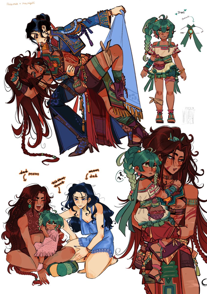 MikuZA05's tweet image. I’m impatient with Natlan so boom
Three Natlan based characters straight from my brain

Featuring a platonic couple raising their judgmental daughter.

#genshin plsdontdroptheballonNatlansdesignsplsplspls