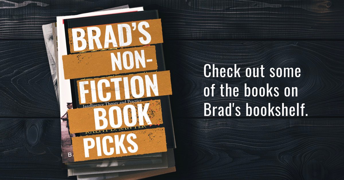 I do a ton of research to keep my thrillers realistic. Here are a few nonfiction books on my bookshelf now: bradthor.com/brad-thor-blog… #thrillerbooks #nonfictionreads