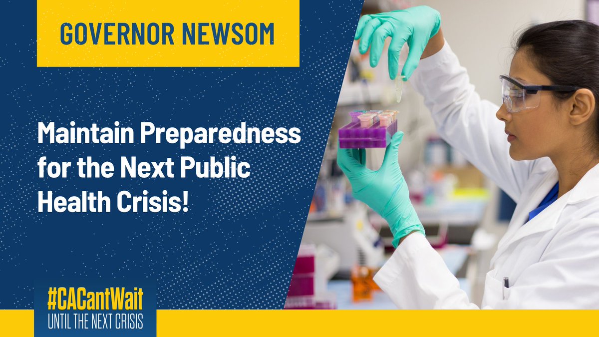 CHEAC's tweet photo. The biggest lesson of #COVID19 is that waiting until a crisis to invest in public health is a costly and deadly mistake.

@GavinNewsom: #CACantWait for the next public health threat to invest in #PublicHealth. Maintain $300M annually in the #CABudget for Future of Public Health! https://t.co/Tx4BjmGJVr