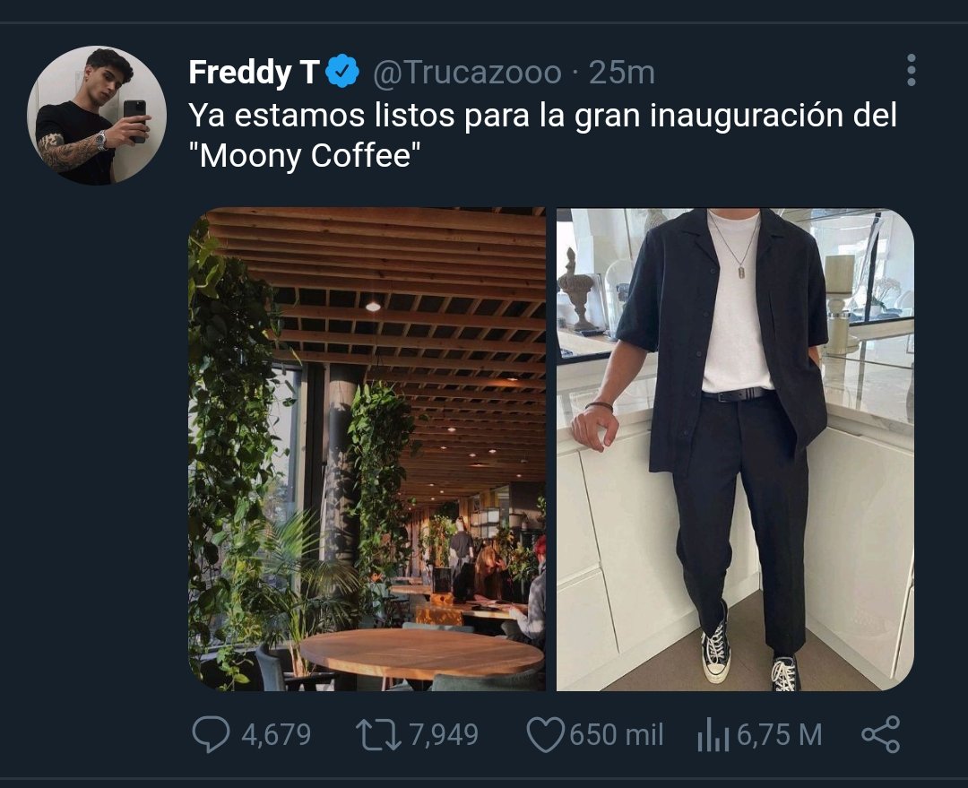 exen_m's tweet photo. ๋࣭ ⭑⚝ Social Media Au ๋࣭ ⭑⚝ #FreddyTabo

Freddy dueño de la cafetería "Moony Coffee" atiende en su inauguración a Gustabo y al instante queda enganchado por su forma de ser.

Gustabo, que al aceptar la invitación de Holliday al ir por un café, encuentra su nuevo lugar seguro. https://t.co/g5VGPSr5FG