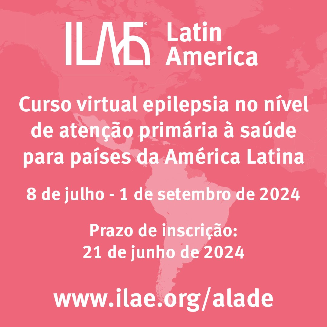 ilae_pt's tweet photo. Faltam duas semanas para se inscrever no Curso virtual epilepsia no nível de atenção primária à saúde para países da América Latina 2024, de 8 de julho a 1 de setembro de 2024. O curso será ministrado em espanhol e português - inscreva-se agora! 
https://t.co/smsfqe574Z https://t.co/UTm0tXFjOC