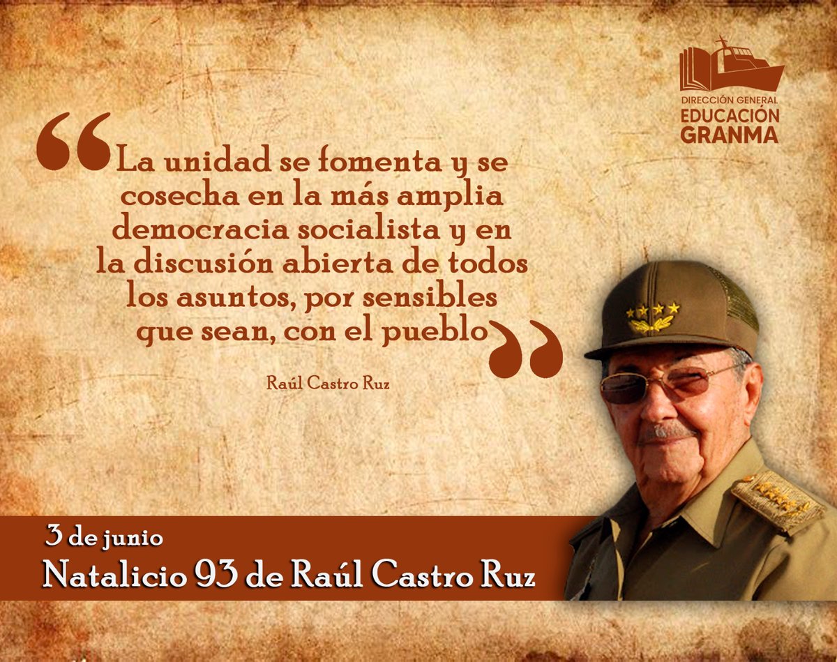 #EducaciónGranma felicita a este gran hombre y revolucionario cubano por sus 93 años de vida.
<a href="/btan0987/">Naima Ariatne Trujillo</a> <a href="/YudelkisOrtizB/">Yudelkis Ortiz Barceló</a> <a href="/YanetsyTerry/">Yanetsy Terry Gutiérrez</a>
<a href="/dpegranma/">Dirección General de Educación, Granma, Cuba</a> #ProvinciaGranma
#CubaMined #FidelPorSiempre
#UnidosXCuba #GranmaVencerá
<a href="/CNCTVGranma/">CNC TV Granma</a>