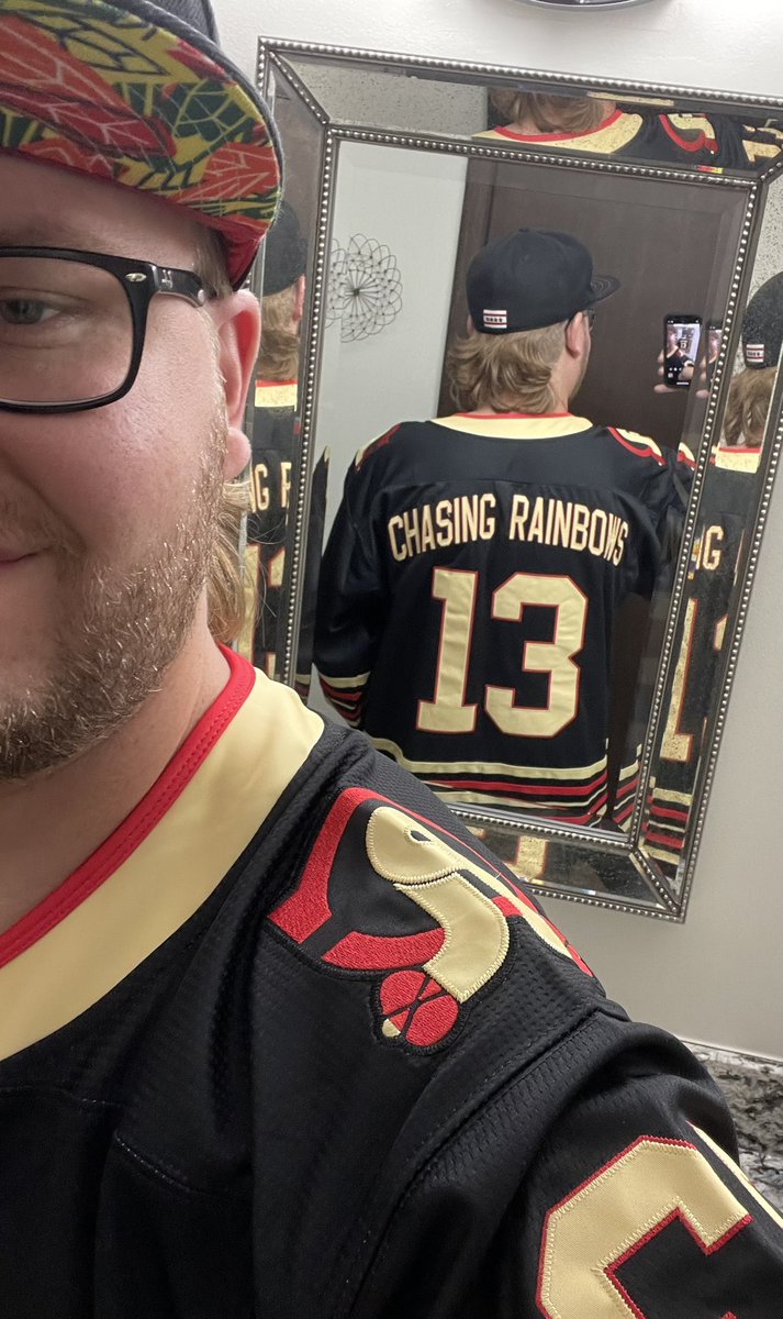 “I’m still chasing rainbows in the sky”

S/O to <a href="/sillygeeseind/">Silly Geese Industries</a> on the quality production of this jersey and <a href="/BelroseBrian/">𖦹Swirl Daddy𖦹</a> on the artwork. So stoked to finally have my V2.

LE 6