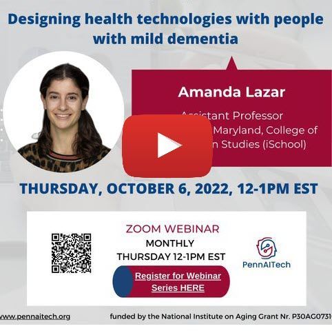 a2 Collective | a2PilotAwards.ai (@a2_collective) on Twitter photo 🖥️ Crafting health tech for a diverse demographic is crucial. Dr. Amanda Lazar illuminates design strategies for mild dementia. Join us! 🌐 <a href="/pennaitech/">PennAITech</a> <a href="/UofPenn/">U of Penn</a> <a href="/a2_collective/">a2 Collective | a2PilotAwards.ai</a> <a href="/NIHAging/">The National Institute on Aging (NIA)</a> <a href="/PennNursing/">Penn Nursing</a> #pennaitechwebinar #agetech #dementia ➡️ bit.ly/4aue3Fl 🖥️ Crafting health tech for a diverse demographic is crucial. Dr. Amanda Lazar illuminates design strategies for mild dementia. Join us! 🌐 <a href="/pennaitech/">PennAITech</a> <a href="/UofPenn/">U of Penn</a> <a href="/a2_collective/">a2 Collective | a2PilotAwards.ai</a> <a href="/NIHAging/">The National Institute on Aging (NIA)</a> <a href="/PennNursing/">Penn Nursing</a> #pennaitechwebinar #agetech #dementia ➡️ bit.ly/4aue3Fl