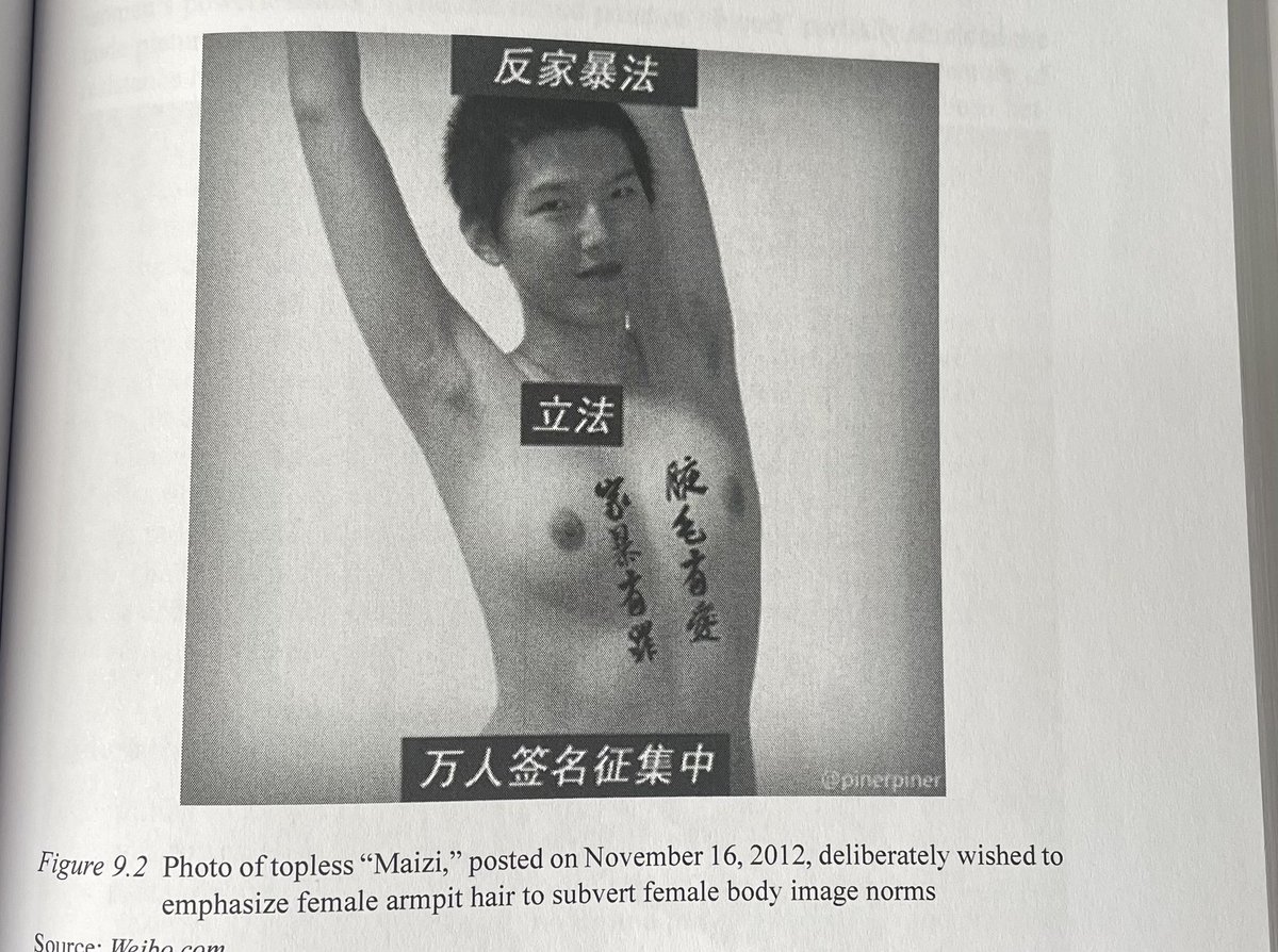 刚刚了解了2012年微博女权的裸胸反对家庭暴力运动。很震撼啊，微博居然还有这样的时刻。
当时政府还没有对微博女权运动有过多的防备，激进女权主义者们剃着寸头开大，一个比一个蒂🤷‍♀️
“2012年11月7日，女权主义者发起请愿书，呼吁10,000人签名，以促进中国反家庭暴力立法，并在网上和网下收集签名。
